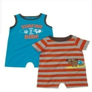 Carter's Two-Pack "SURFING DUDE" Romper Set 3 Mo